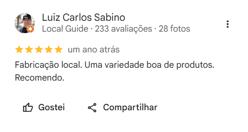 Avaliação real do cliente Luiz Carlo